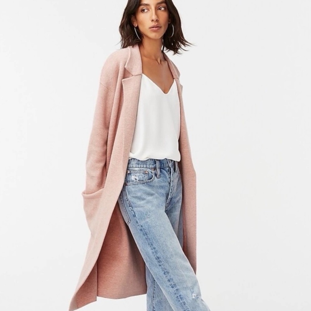J.Crew Ella Open Front Long Sweater Blazer in Heather Blossom Size Medium